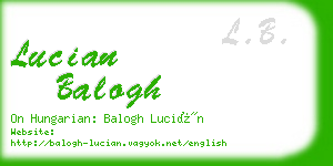 lucian balogh business card